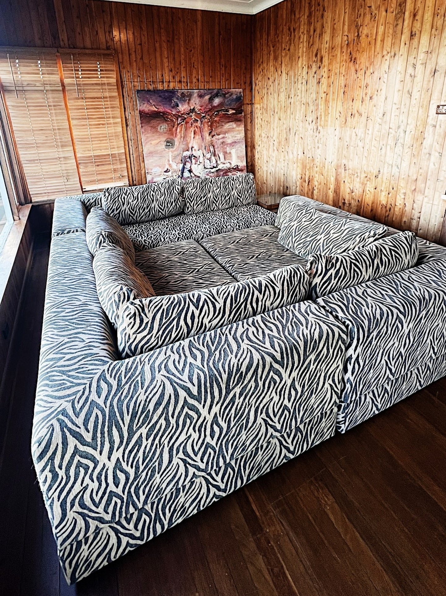 Vintage Tiger Print Playpen Modular Sofa