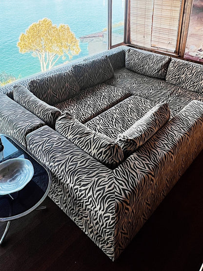 Vintage Tiger Print Playpen Modular Sofa