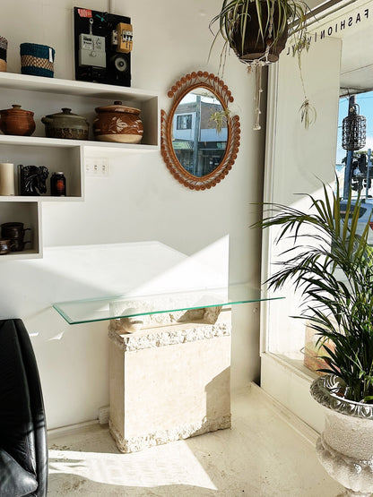 Vintage Travertine Hall Table