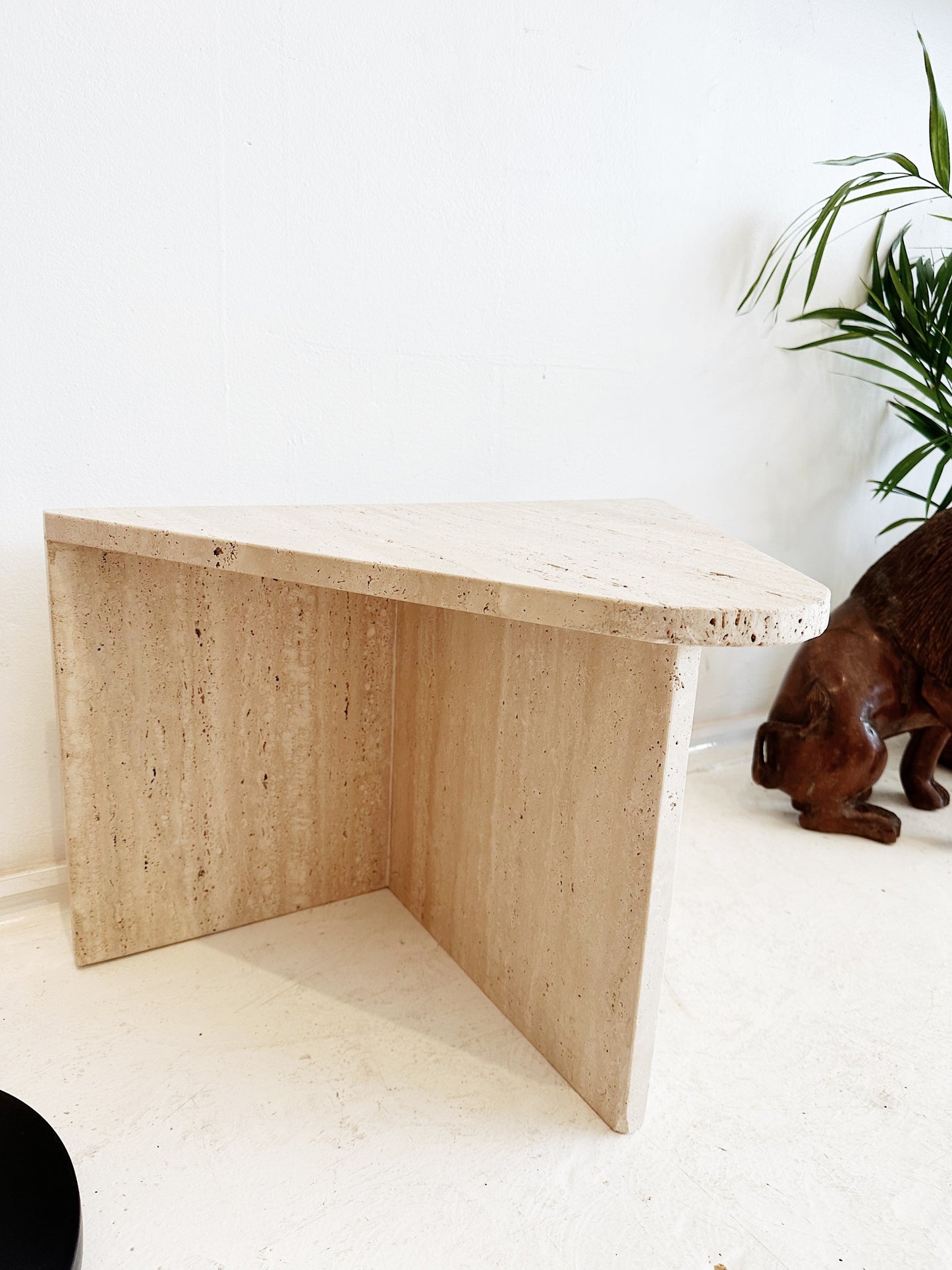 Vintage Travertine Side Table