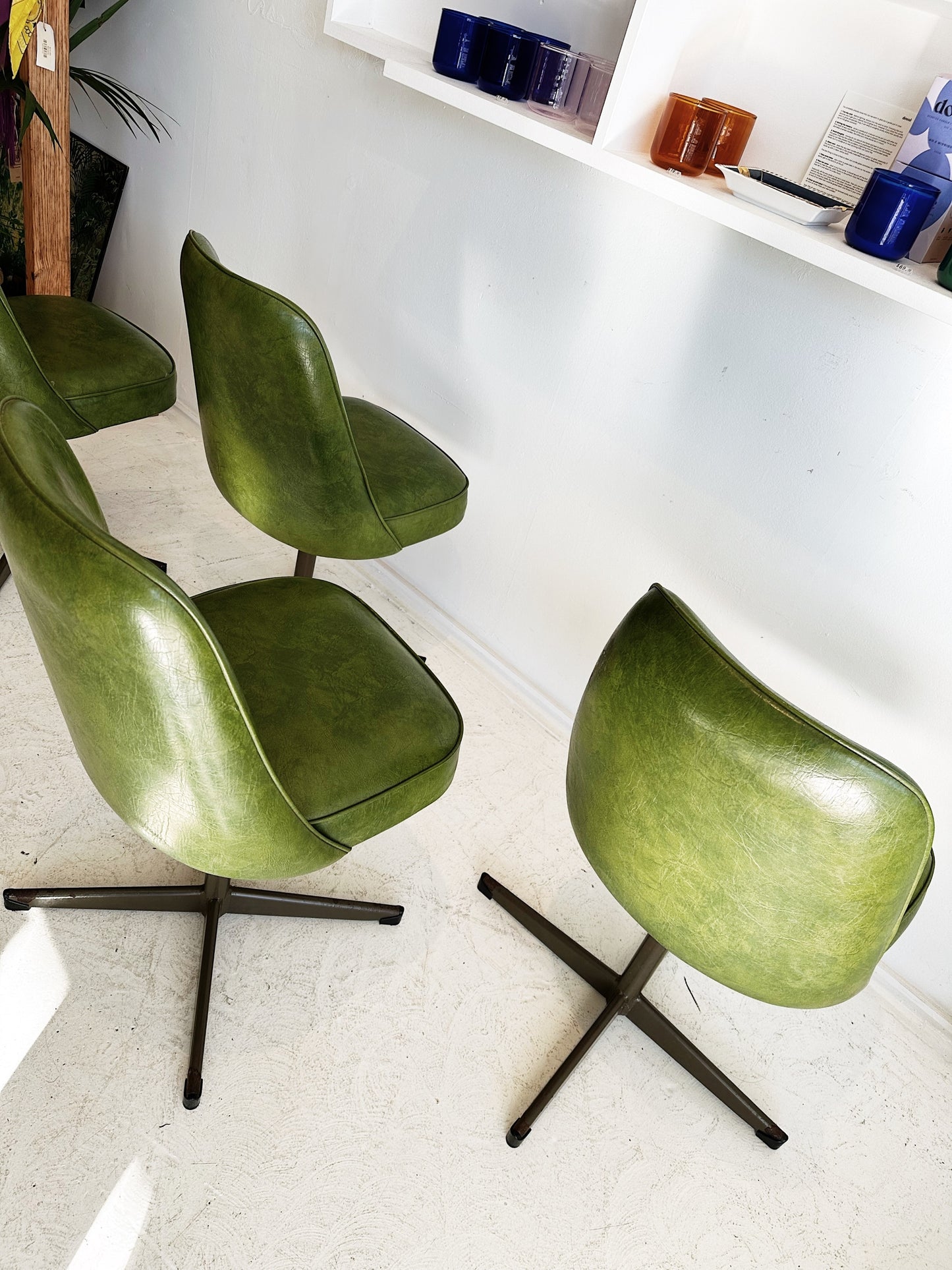 Vintage Vinyl Swivel Chairs (4 Available)