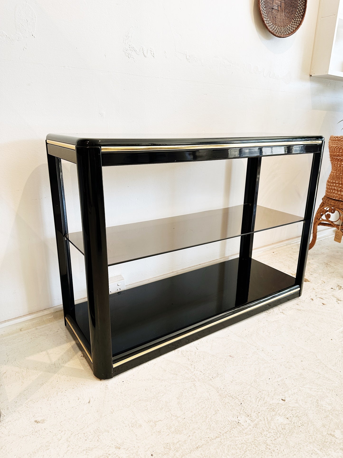 80s Vintage Worthington Furniture Shelves & Console
