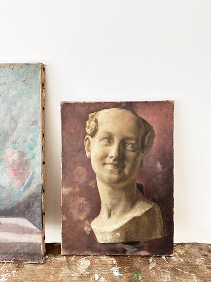 1920s Vintage French Art Class Oil Paintings