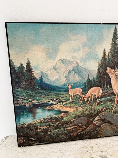 F. Bossi Wild Deer Block Mount Print