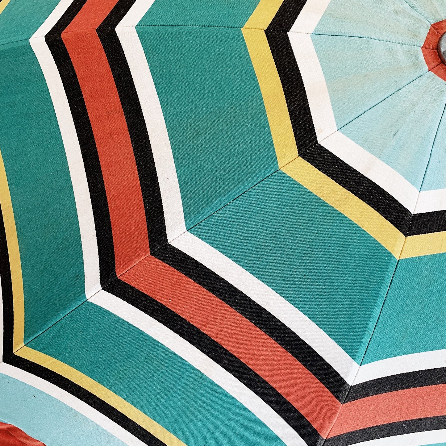 60s Vintage Shelta Striped Beach Umbrella