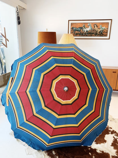 Vintage Shelta Striped Beach Umbrella