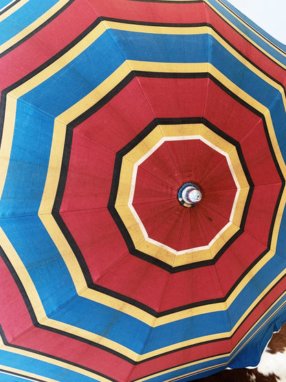 Vintage Shelta Striped Beach Umbrella