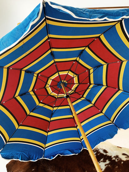 Vintage Shelta Striped Beach Umbrella
