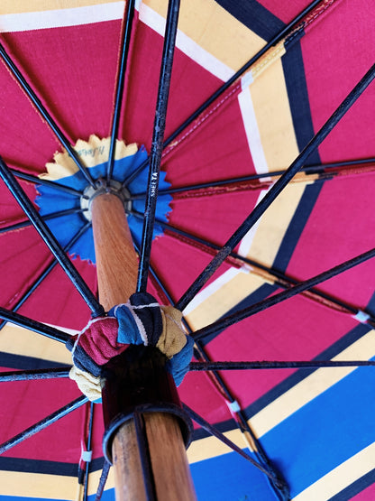 Vintage Shelta Striped Beach Umbrella