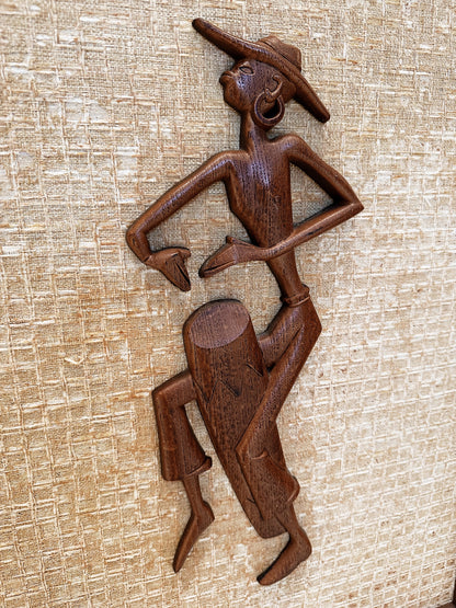 Vintage Teak & Straw Exzotik Punch Bar