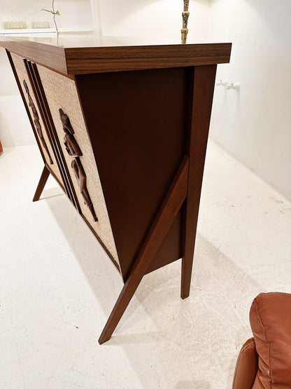 Vintage Teak & Straw Exzotik Punch Bar