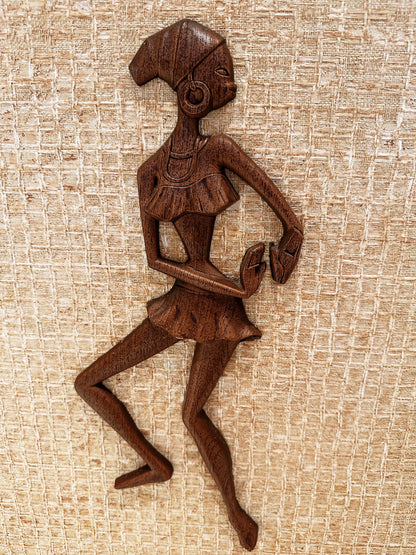 Vintage Teak & Straw Exzotik Punch Bar