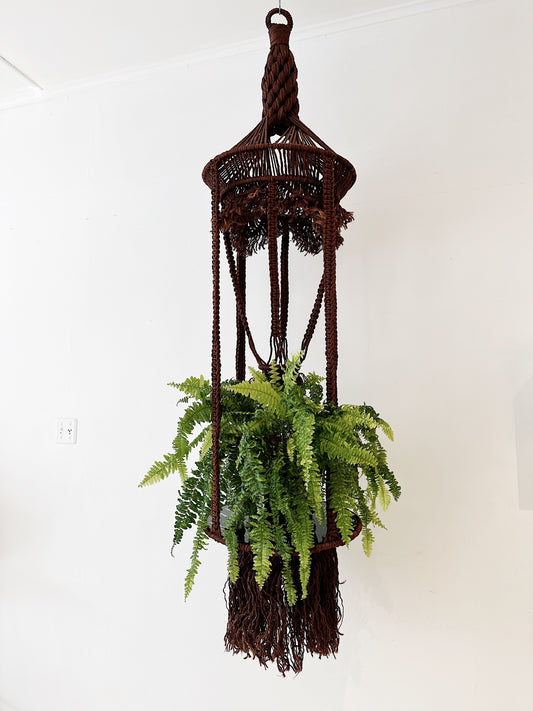 70s Vintage Handmade Mega Macrame Plant Hanger