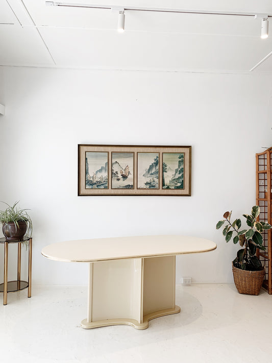 80s Vintage Italian Cream Dream Dining Table