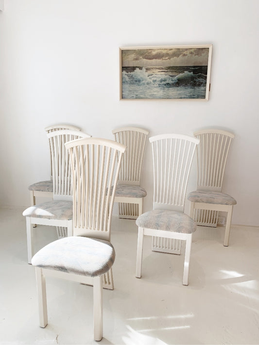 80s Vintage Shell-back Dining Chairs (2 white available)