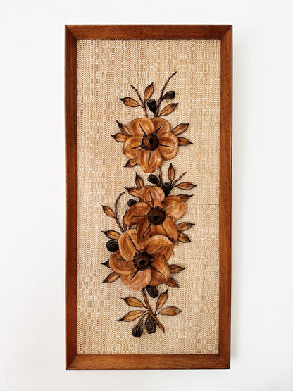 Vintage Gumnut & Seedpod Framed Folk Art Flowers