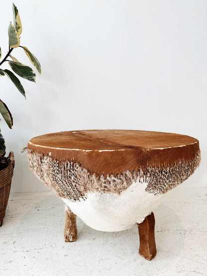 African Drum Cowhide Coffee / Side Table