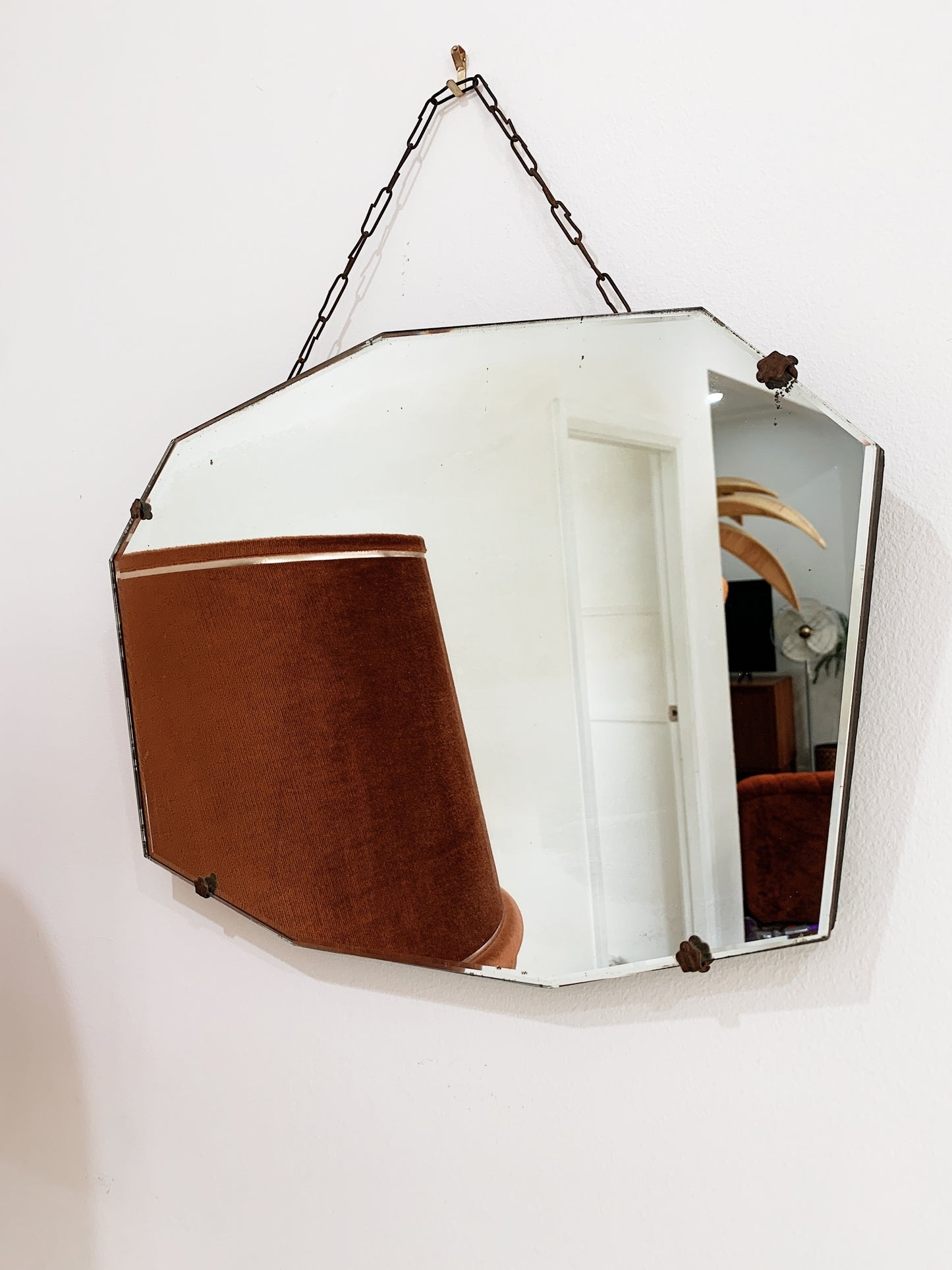Art Deco Nonagonal Bevelled Edge Mirror