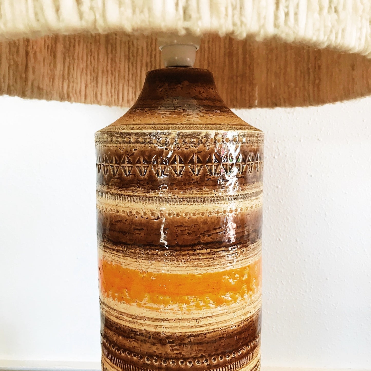 Bitossi Ceramiche Lamp with Woollen Drum Shade