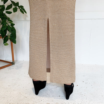 Vintage 70s Courtelle by Heathermoor Australia Gold Lurex Knit Skirt