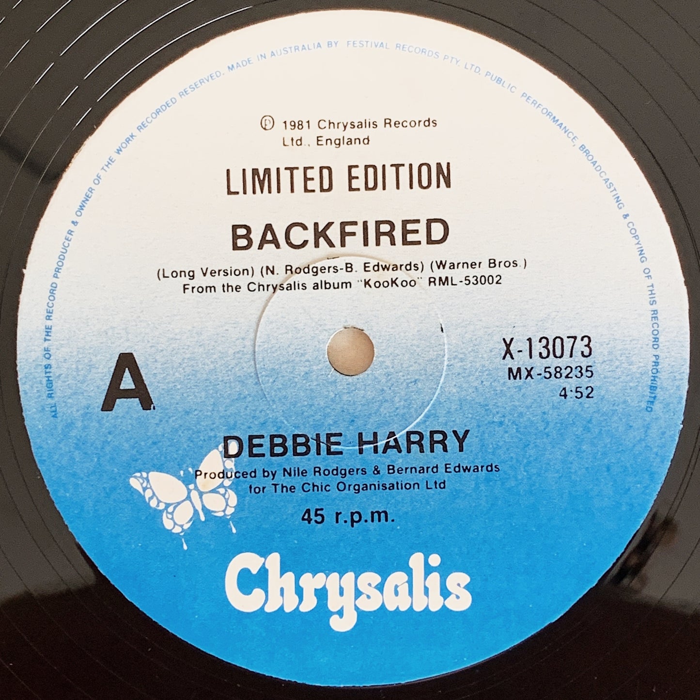 Debbie Harry / Backfired 12" Single