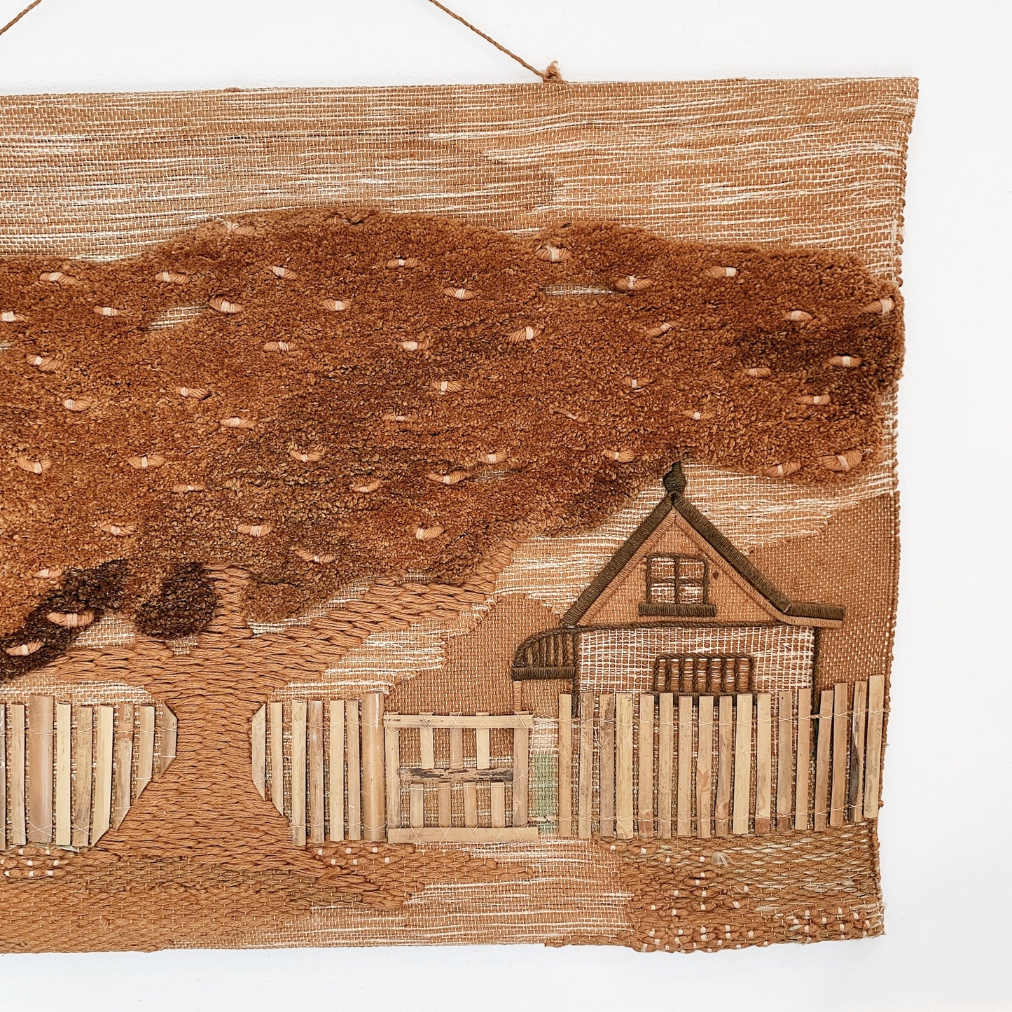 Vintage Nenova Australian Oak Tree Jute Wall Hanging