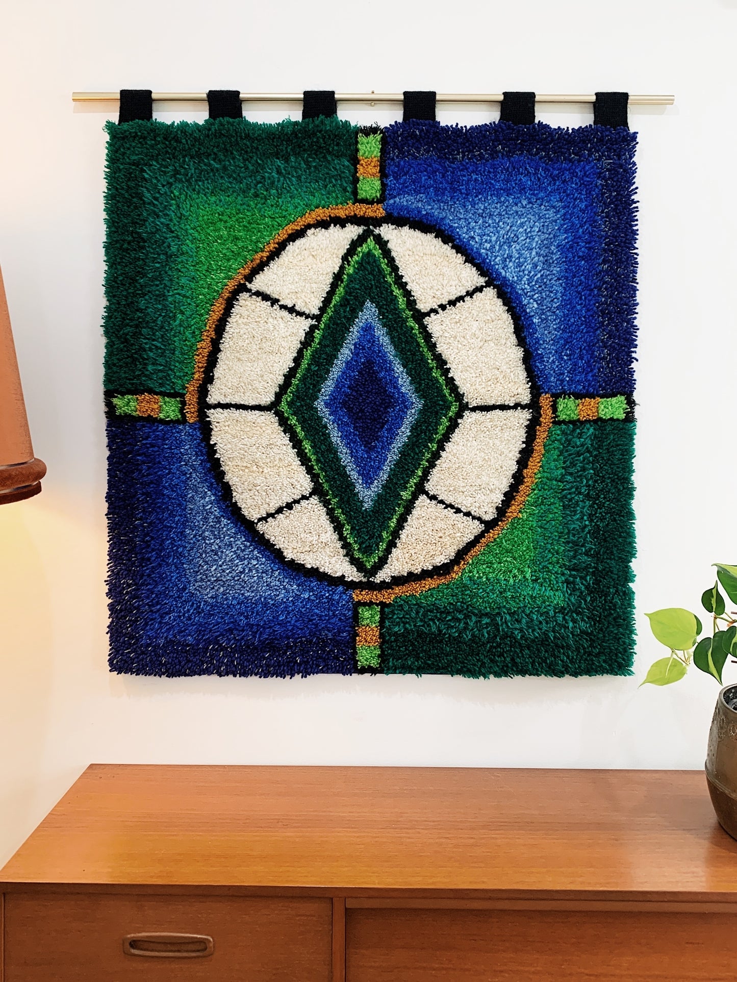 Handmade Rya Style Woollen Wall Hanging Tapestry
