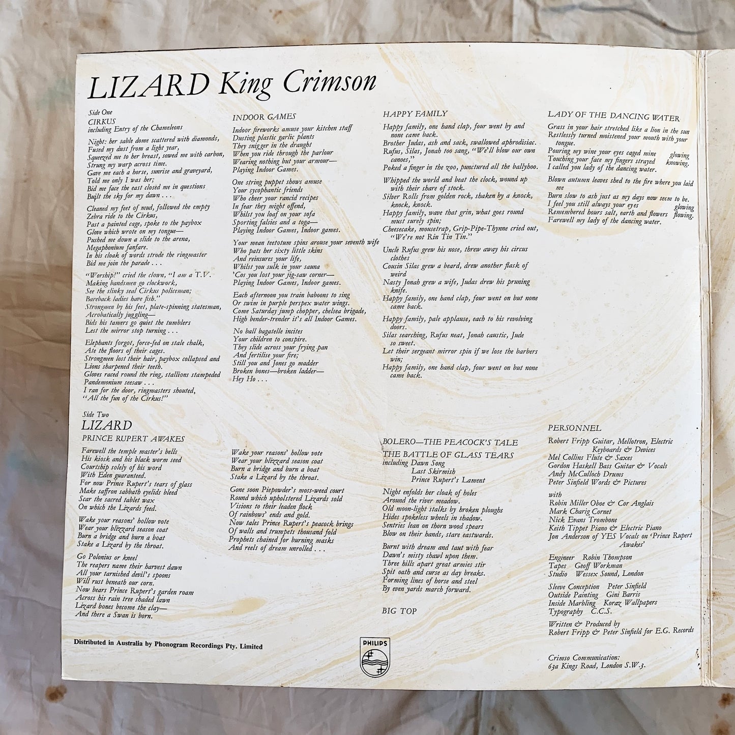 King Crimson / Lizard LP