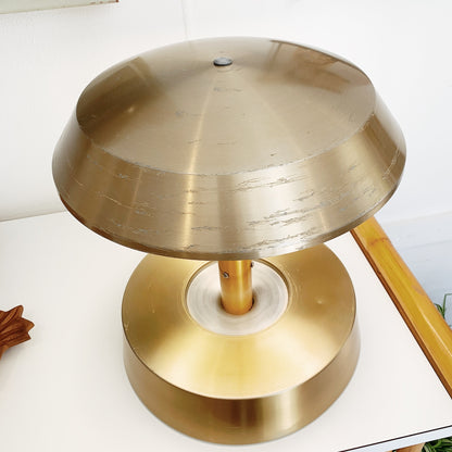 Louis Kalff Style White Gold Anodised Mushroom Lamp