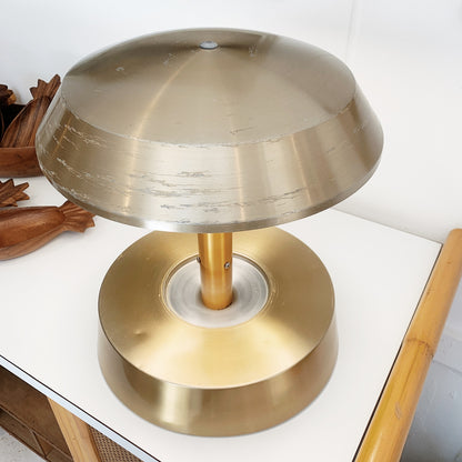 Louis Kalff Style White Gold Anodised Mushroom Lamp