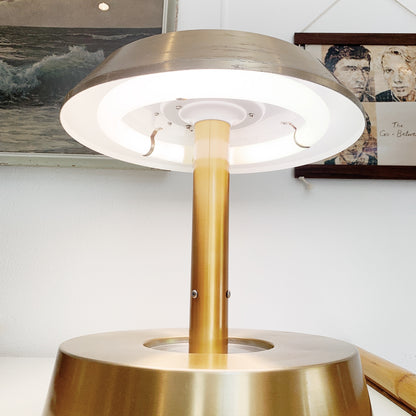 Louis Kalff Style White Gold Anodised Mushroom Lamp