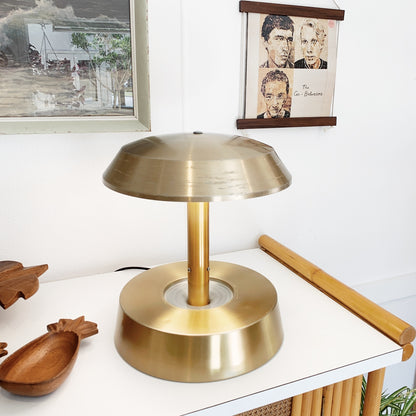 Louis Kalff Style White Gold Anodised Mushroom Lamp