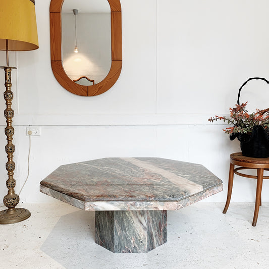 Mid-Century Modern Octagonal Marble Coffee Table