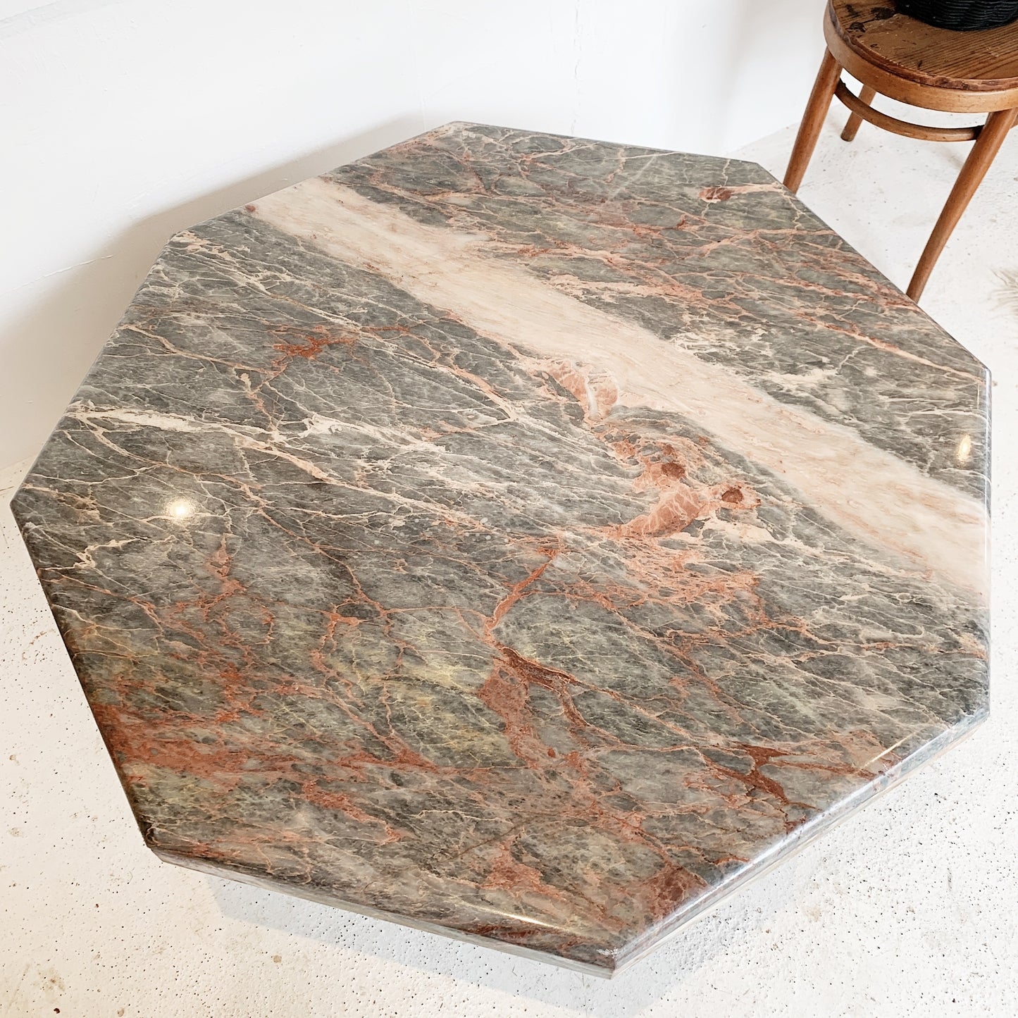 Mid-Century Modern Octagonal Marble Coffee Table