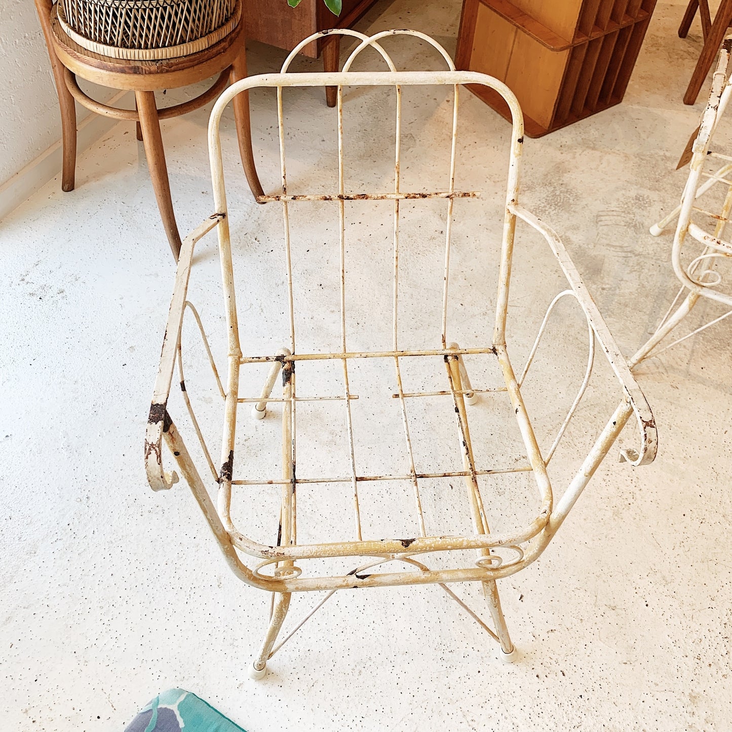 Mid Century Garden Chairs with Seabed Upholstered Cushies