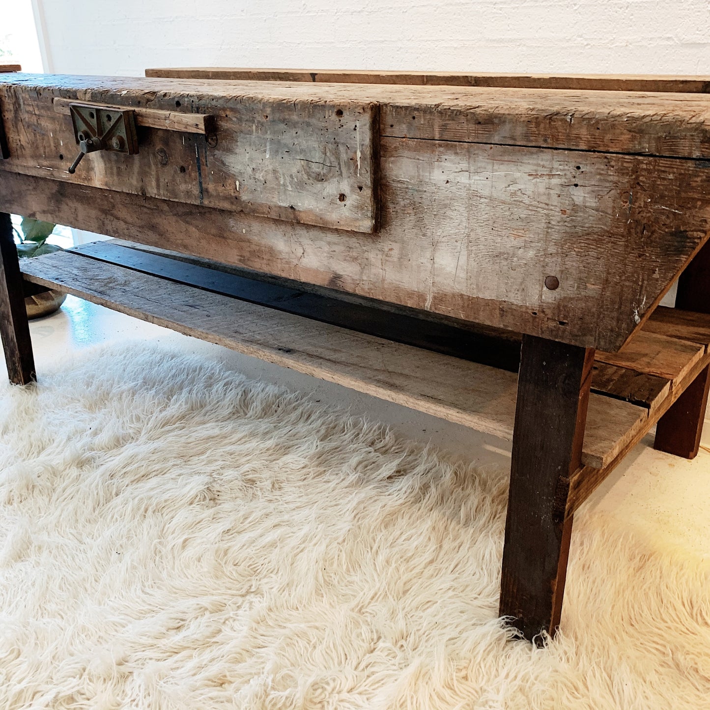 Mid Century Hand Built Carpenter's Work Bench