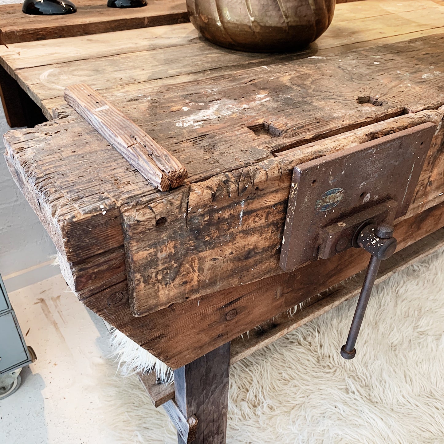 Mid Century Hand Built Carpenter's Work Bench