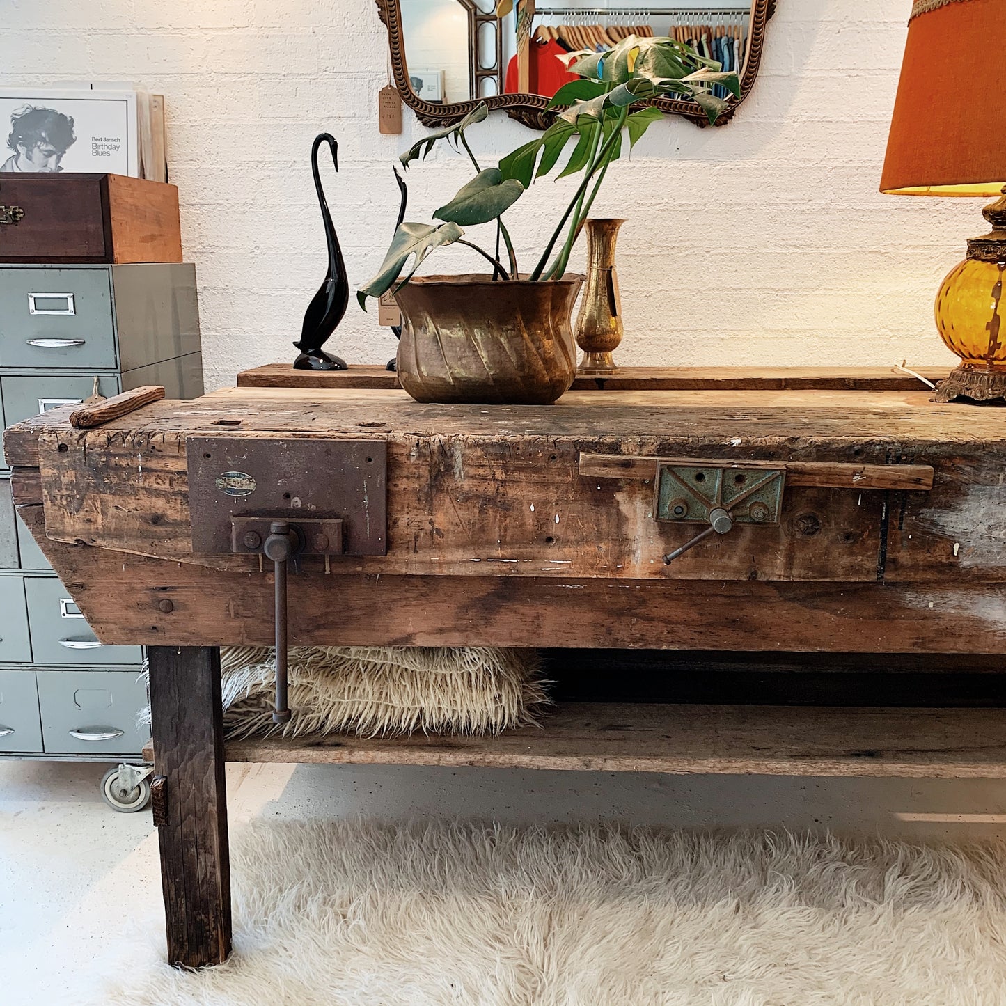 Mid Century Hand Built Carpenter's Work Bench