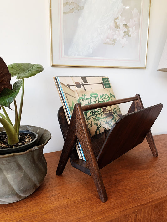 Mid Century Modern A-Frame Record Rack