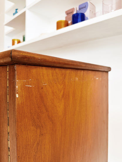 Mid Century Walnut & Rattan Sideboard