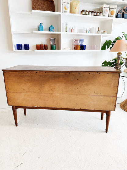 Mid Century Walnut & Rattan Sideboard