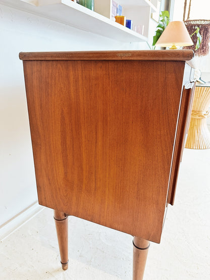 Mid Century Walnut & Rattan Sideboard