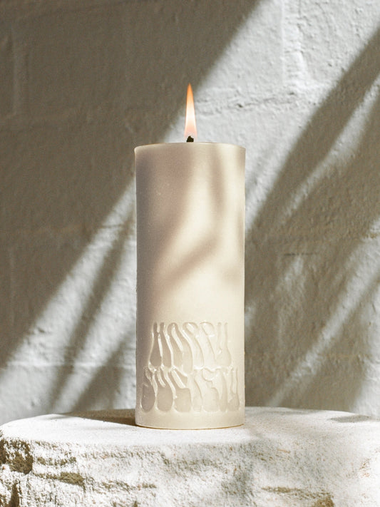 Happy Society Olive Wax Pillar Candle / Large