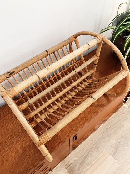 Rattan Pretzel Magazine / LP Rack