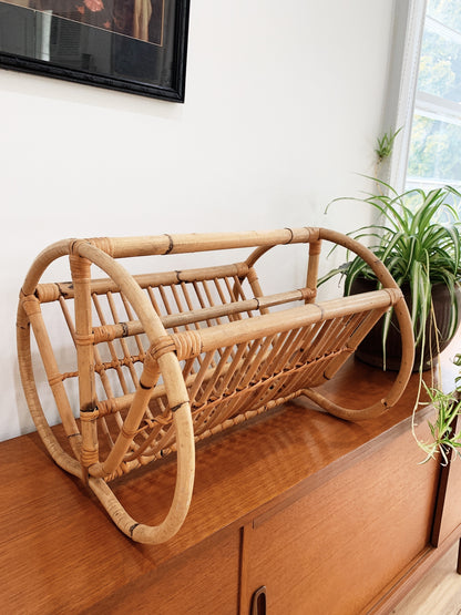 Rattan Pretzel Magazine / LP Rack