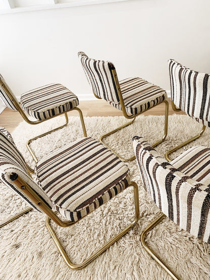 80s Vintage Boronia Striped Knit Cesca Chairs (each)