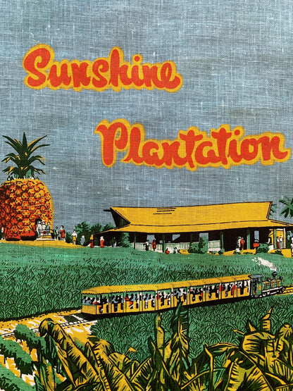 Hand Printed Sunshine Plantation Nambour Souvenir Tea Towel