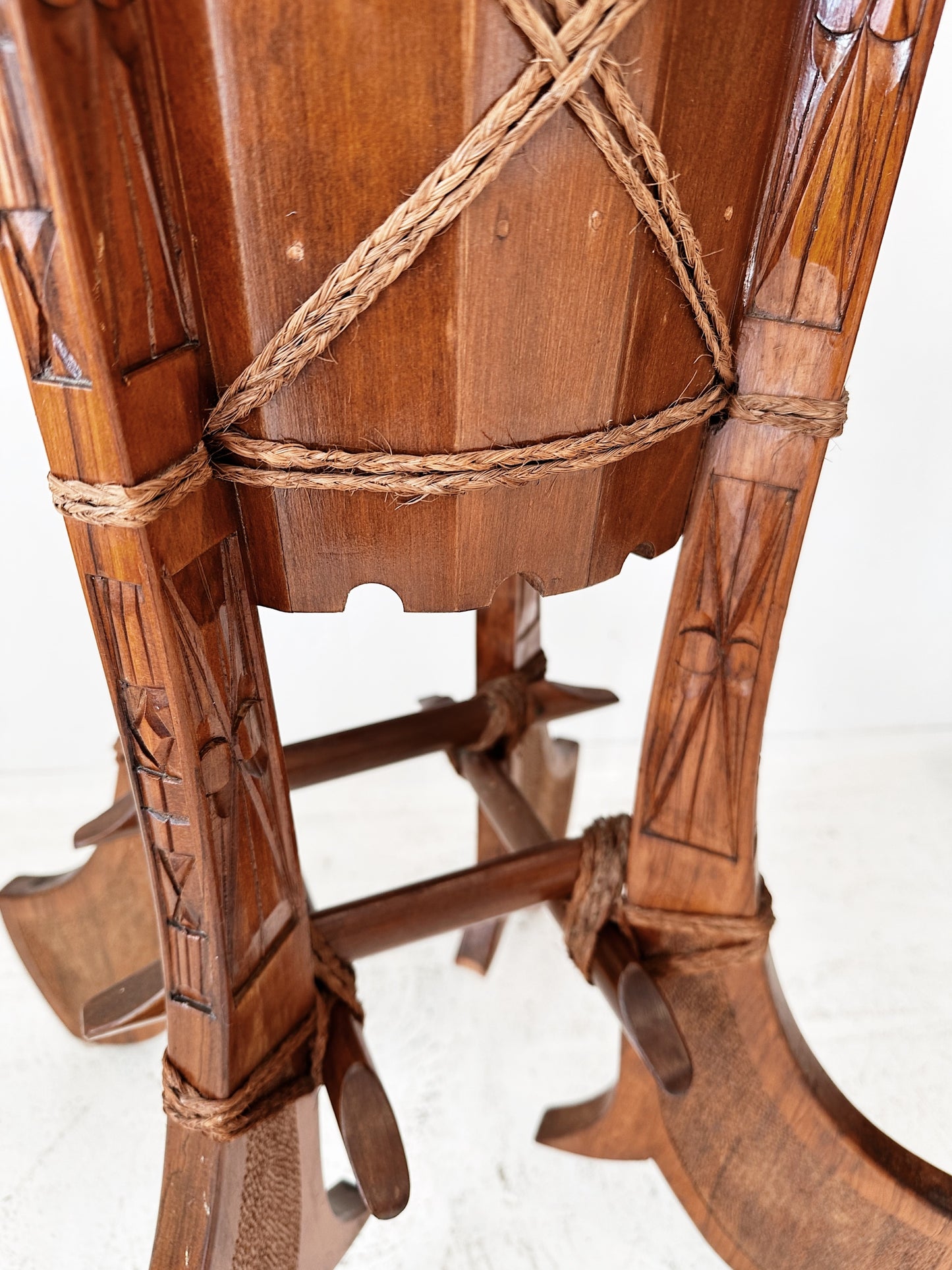 Tribal Hand-Carved Wooden Plant Stand