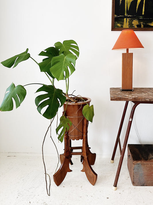 Tribal Hand-Carved Wooden Plant Stand