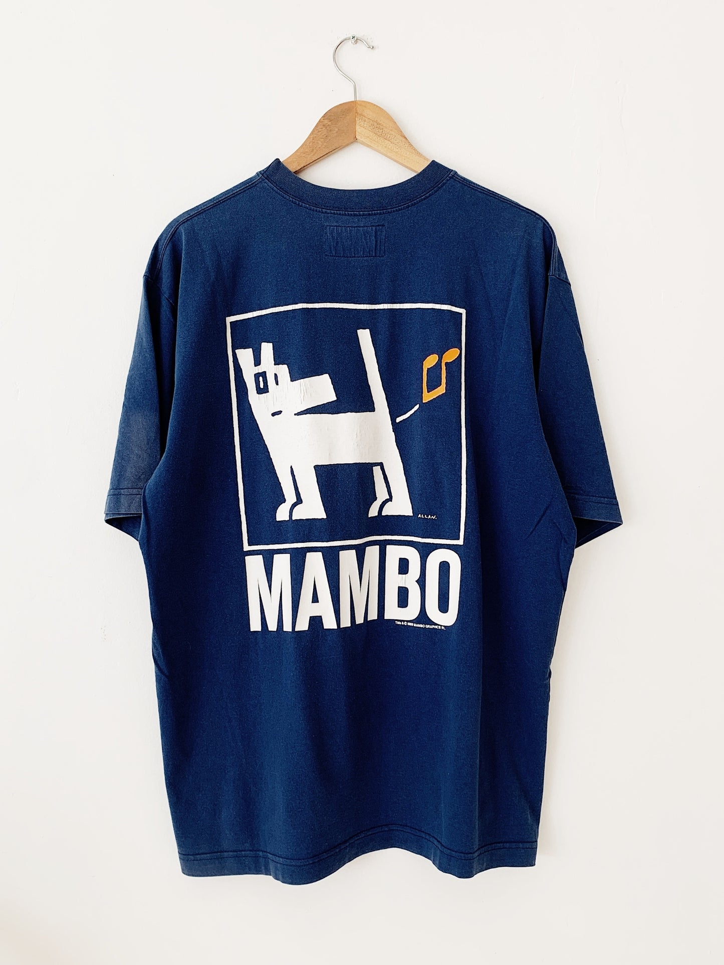 Vintage Richard Allan for Mambo "Farting Dog" '89 T-Shirt / Blue